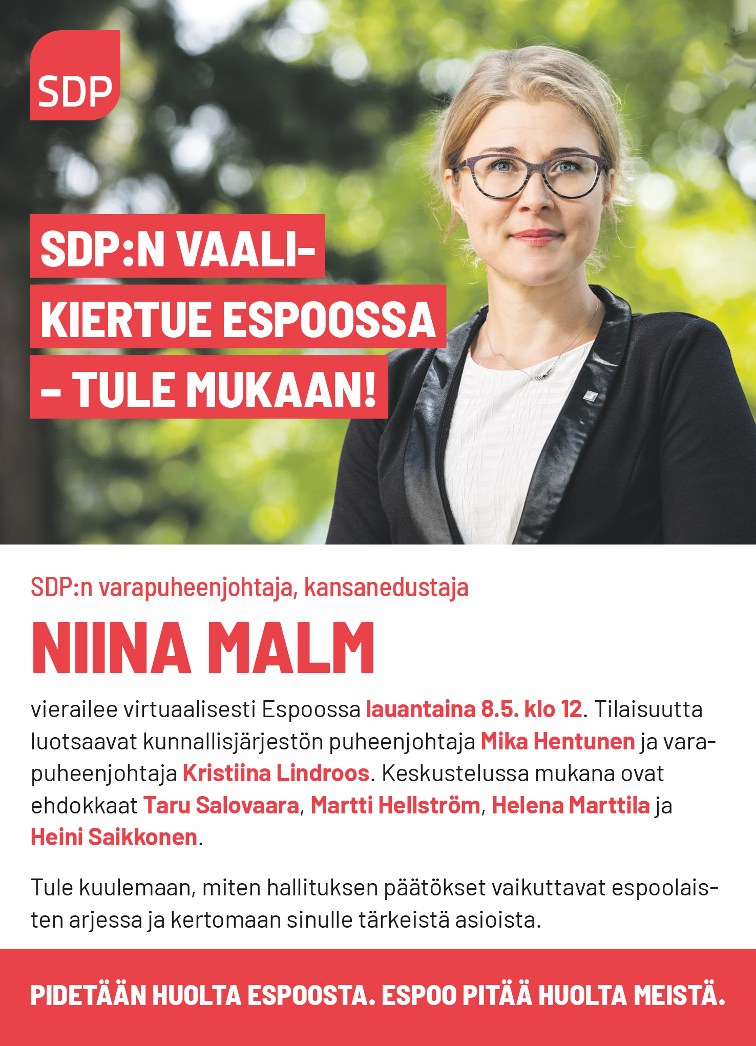 SDP:n kuntavaalikiertue Espoossa
