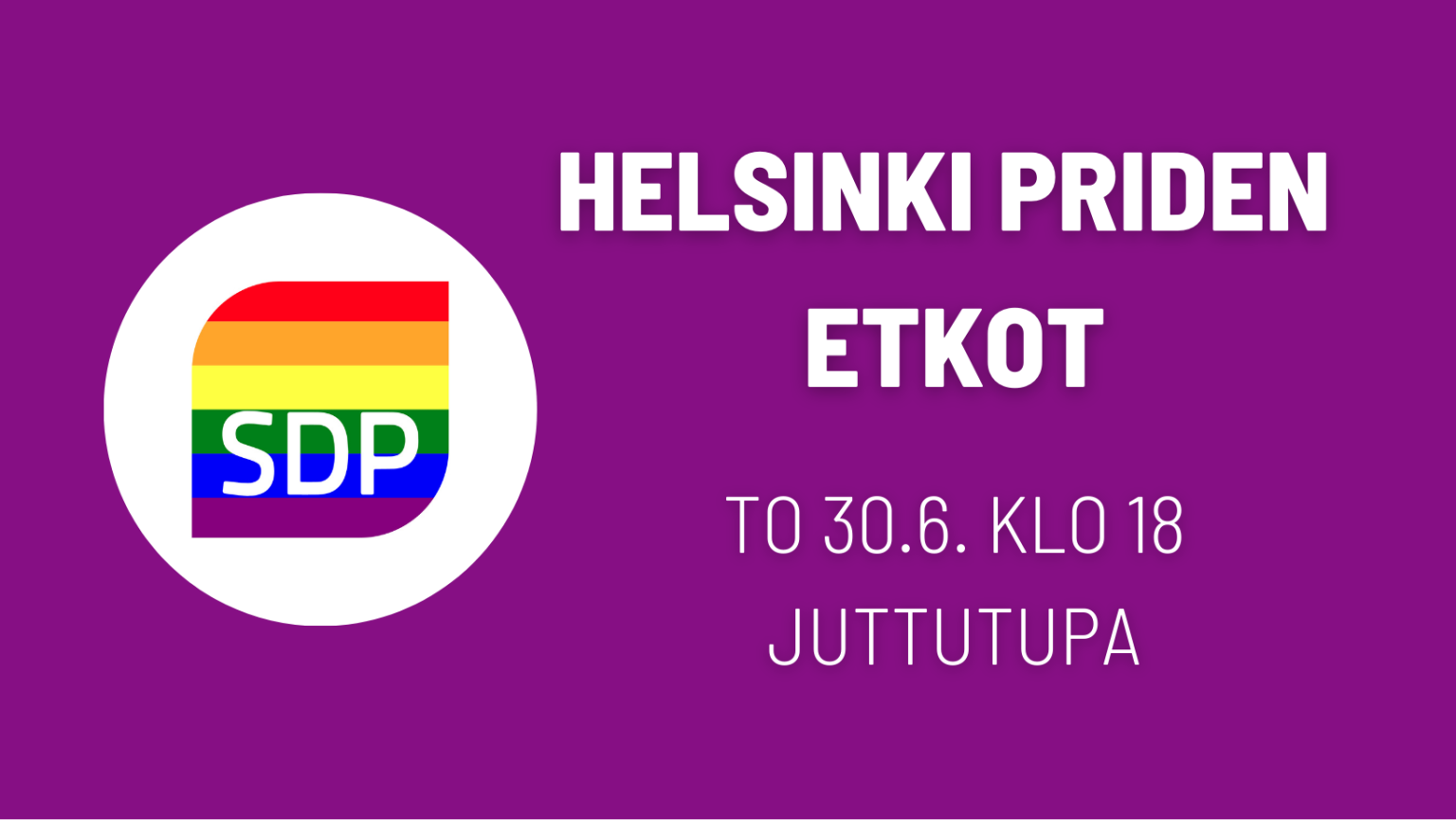 SDP:n Pride-etkot juttutuvassa