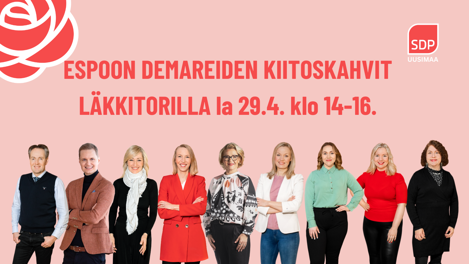 Eduskuntavaalien kiitoskahvit 29.4.
