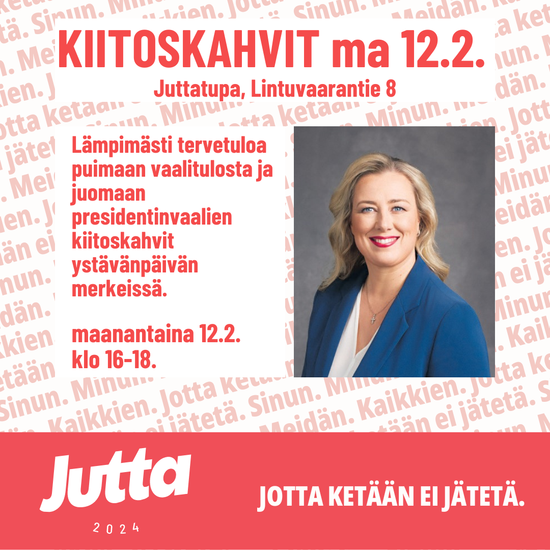 Presidentinvaalien kiitoskahvit 12.2.