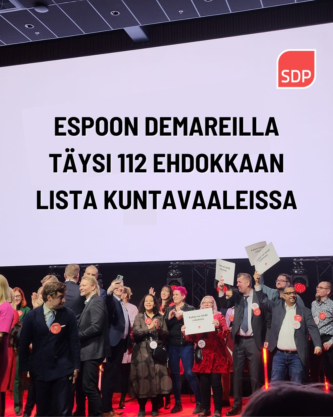 TIEDOTE: SDP Espoon kuntavaaliehdokkaat