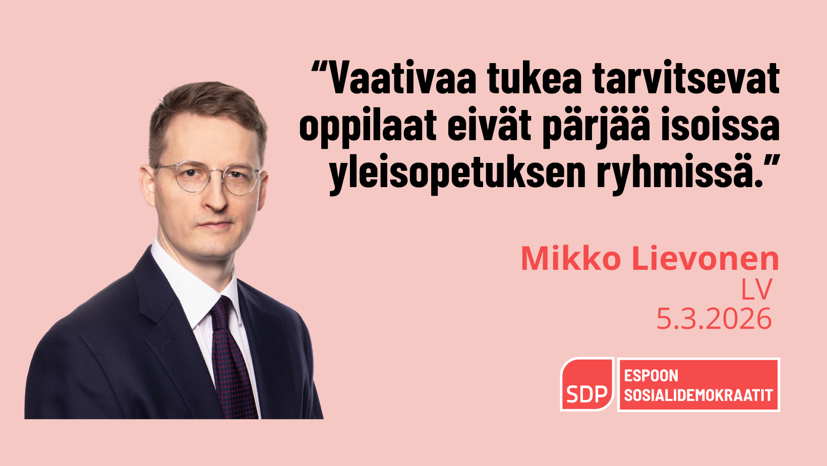Lapsen oikeus pienryhmään koulussa pitää turvata