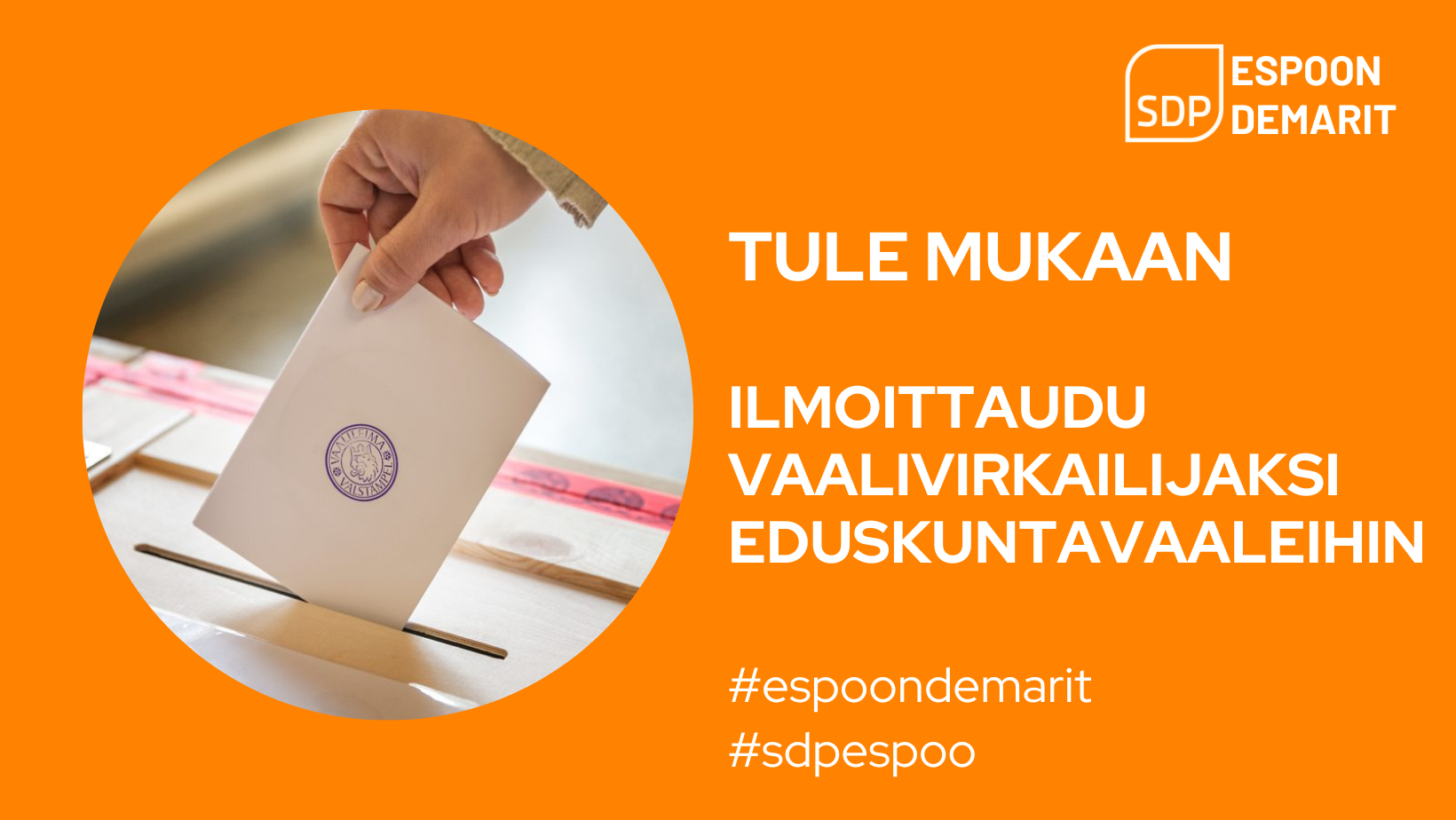 Vaalivirkailijaksi eduskuntavaaleihin